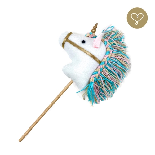 Akcesoria dla lalki Lullu Dolls konik na kijku Jednorożec