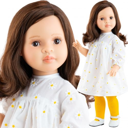 Lalka Hiszpańska 60 cm Paola Reina Las Reinas 06577 Lidia, cała z winylu, przegubowa ruchome stawy, brązowe włosy,  w ubranku