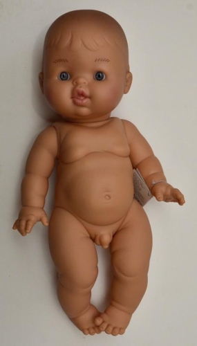 Lalka Hiszpańska 34 cm Paola Reina 34022 Gordis, bobas cały z winylu, chłopiec, bez włosów, bez ubranka
