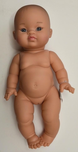 Lalka Hiszpańska 34 cm Paola Reina 34026 Gordis, bobas cały z winylu, dziewczynka Azjatka, bez włosów, bez ubranka
