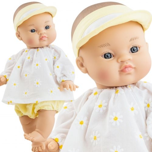 Lalka Hiszpańska 34 cm Paola Reina 04128 Gordis Johana, bobas cały z winylu, dziewczynka, bez włosów, w ubranku
