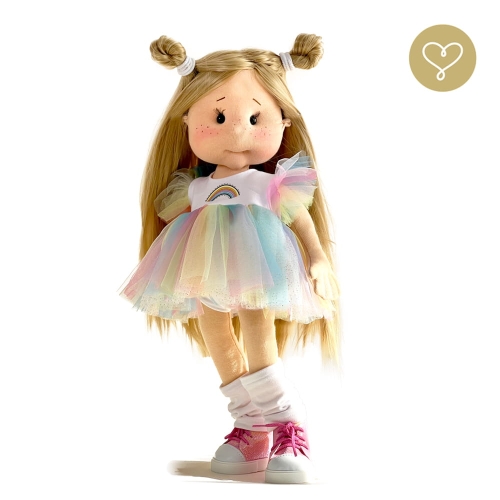 Lalka 38 cm Lullu Dolls Elwirka wariant podstawowy, w ubranku, na zdjęciu wariant 2 ruchomy szkielet