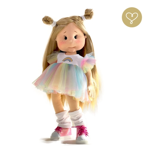 Lalka 38 cm Lullu Dolls Elwirka wariant podstawowy, w ubranku, na zdjęciu wariant 2 ruchomy szkielet