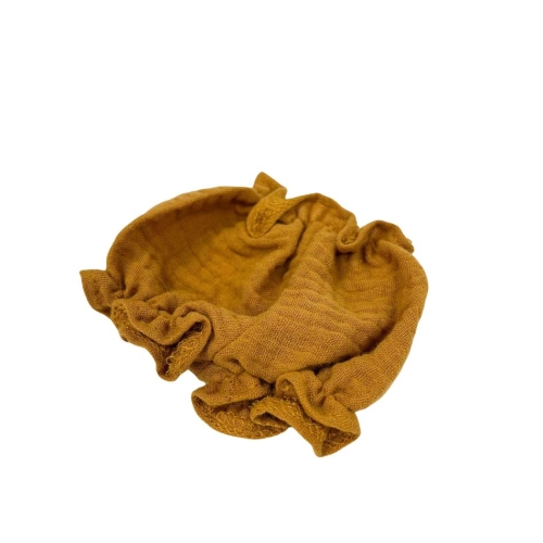 Bloomersy muślinowe dla lalki Miniland 21 cm, Paola Reina Peques 21 cm i Paola Reina Amigas 32 cm - musztardowe