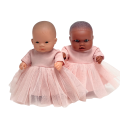 Sukienka z tiulem dla lalki Miniland 21 cm i Paola Reina Peques 21 cm - brzoskwiniowa