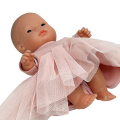 Sukienka z tiulem dla lalki Miniland 21 cm i Paola Reina Peques 21 cm - brzoskwiniowa