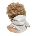 Bluza romper z kapturem dla lalki Miniland 38 cm, Paola Reina 34 cm i Minikane 34 cm - beż