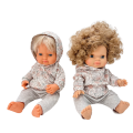 Bluza z kapturem dla lalki Miniland 38 cm, Paola Reina 34 cm i Minikane 34 cm - pastelowa łączka