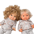 Bluza z kapturem dla lalki Miniland 38 cm, Paola Reina 34 cm i Minikane 34 cm - pastelowa łączka