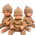 Czapka dla lalki Miniland 38 cm, Paola Reina 34 cm i Minikane 34 cm - cynamon
