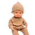 Czapka dla lalki Miniland 38 cm, Paola Reina 34 cm i Minikane 34 cm - cynamon