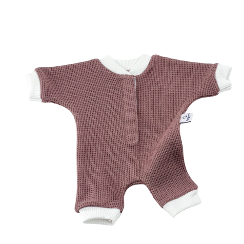 Kombinezon piżamka dla lalki Miniland 38 cm, Paola Reina 34 cm i Minikane 34 cm - zgaszony fiolet