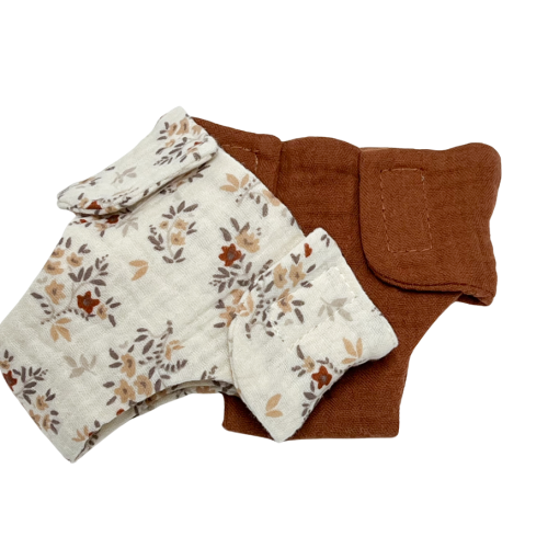 Pieluszki muślinowe dla lalki Miniland 38 cm, Paola Reina 34 cm i Minikane 34 cm