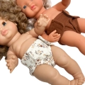 Pieluszki muślinowe dla lalki Miniland 38 cm, Paola Reina 34 cm i Minikane 34 cm