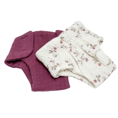 Pieluszki muślinowe dla lalki Miniland 38 cm, Paola Reina 34 cm i Minikane 34 cm