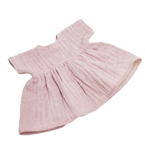 Sukienka muślinowa i opaska dla lalki Miniland 38 cm, Paola Reina 34 cm i Minikane 34 cm - blady róż