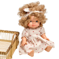 Sukienka muślinowa i opaska dla lalki Miniland 38 cm, Paola Reina 34 cm i Minikane 34 cm - serduszka