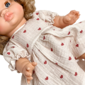 Sukienka muślinowa i opaska dla lalki Miniland 38 cm, Paola Reina 34 cm i Minikane 34 cm - serduszka