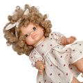 Sukienka muślinowa i opaska dla lalki Miniland 38 cm, Paola Reina 34 cm i Minikane 34 cm - serduszka