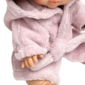 Szlafrok frotte dla lalki Miniland 38 cm, Paola Reina 34 cm i Minikane 34 cm - pudrowy róż