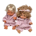 Szlafrok frotte dla lalki Miniland 38 cm, Paola Reina 34 cm i Minikane 34 cm - pudrowy róż