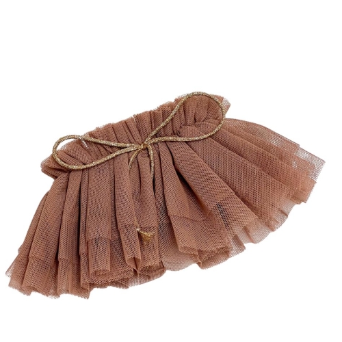 Tiulowa spódniczka tutu dla lalki Miniland 38 cm, Paola Reina 34 cm i Minikane 34 cm czekoladowa