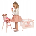 DeCuevas Toys Krzesełko do karmienia i łóżeczko 2w1 dla lalki 40074 Tulipe M