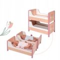 DeCuevas Toys Drewniane rozkładane piętrowe łóżeczko dla lalki 54274 Tulipe