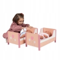 DeCuevas Toys Drewniane rozkładane piętrowe łóżeczko dla lalki 54274 Tulipe