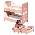 DeCuevas Toys Drewniane rozkładane piętrowe łóżeczko dla lalki 54274 Tulipe