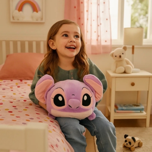 Pluszowa poduszka i ogrzewacz do dłoni 2w1 Angel Cozy Noxxiez HW770, kolory: fiolet i róż