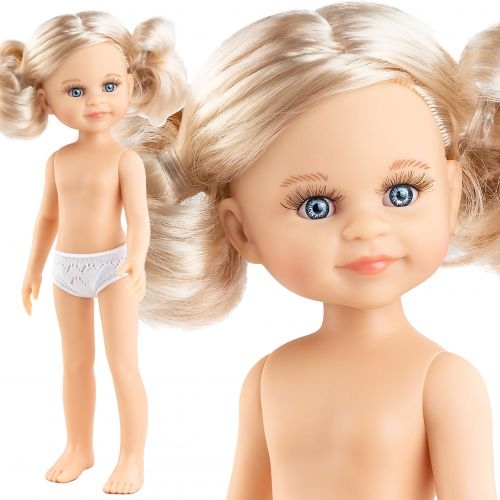 Lalka Hiszpańska 32 cm Paola Reina Amigas 14859 Cleo, klasyczna, cała z winylu, w majteczkach, bez ubranka, jasnoblond włosy, niebieskie oczy