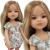 Lalka Hiszpańska 32 cm Paola Reina Amigas 04668_2 Roxana, klasyczna, cała z winylu, szaro-niebieskie oczy, proste blond  włosy, bluzeczka, spodenki bloomersy, białe wiązane buciki