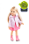 Lalka Hiszpańska 32 cm Paola Reina Amigas 04685 Rosa, klasyczna, cała z winylu, niebieskie oczy, jasnoblond perłowe włosy spięte w dwa kucyki, różowa kurteczka z kapturem i kieszeniami, różowa sukienka, majteczki, różowe botki