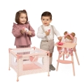 DeCuevas Toys Krzesełko do karmienia i łóżeczko 2w1 dla lalki 40074 Tulipe M