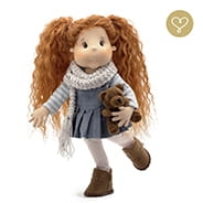 Buty zamszowe brązowe dla lalki 38 cm Lullu Dolls z klamrą  z boku