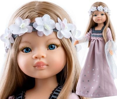 Oryginalne ubranko Paola Reina dla lalki 32 cm Amigas 54544_1, długa sukienka, ozdobna opaska na głowę, majteczki, ażurowe skarpetki