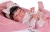 Lalka Hiszpańska 33 cm Antonio Juan 60146 Baby Toneta, bobas cały z winylu, dziewczynka, ciemne krótkie włosy, ubranko, smoczek, dwustronny kocyk