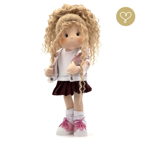 Lalka 38 cm Lullu Dolls Didi w ubranku, maskotka malutki Misio, 3 warianty wyboru, na zdjęciu wariant 3 kolekcjonerski
