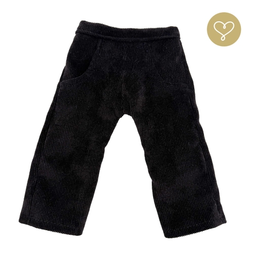 Spodnie sztruksowe czarne dla lalki 38 cm Lullu Dolls, kieszenie