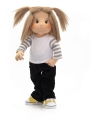 Spodnie sztruksowe czarne dla lalki Lullu Dolls