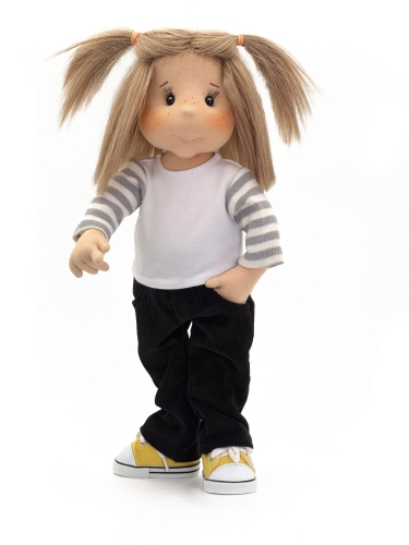 Spodnie sztruksowe czarne dla lalki 38 cm Lullu Dolls, kieszenie