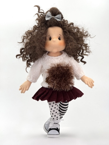 Spódnica sztruksowa bordo dla lalki 38 cm Lullu Dolls
