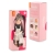 Lalka Sweet Sisters Bilie 32 cm Orange Toys, szmaciana z endoszkieletem, twarz nadrukowana cyfrowo, różowe włosy, kapelusz w panterkę, czarna bluzeczka, sukienka na szelki, buciki, torebka