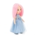 Lalka Sweet Sisters Bilie 32 cm Orange Toys, szmaciana z endoszkieletem, twarz nadrukowana cyfrowo, różowe włosy, długa, niebieska, satynowa sukienka z brokatowym gorsetem i tiulowym dołem, brokatowe buciki