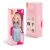 Lalka Sweet Sisters Bilie 32 cm Orange Toys, szmaciana z endoszkieletem, twarz nadrukowana cyfrowo, różowe włosy, długa, niebieska, satynowa sukienka z brokatowym gorsetem i tiulowym dołem, brokatowe buciki