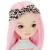 Lalka Sweet Sisters Bilie 32 cm Orange Toys, szmaciana z endoszkieletem, twarz nadrukowana cyfrowo, różowe włosy, dwuczęściowy miętowy dresik, opaska na głowę, buciki