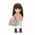 Lalka Sweet Sisters Sophie 32 cm Orange Toys, szmaciana z endoszkieletem, twarz nadrukowana cyfrowo, ciemnobrązowe włosy, sweterek, jeansowa spódniczka, skarpetki, buciki, torebka