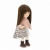 Lalka Sweet Sisters Sophie 32 cm Orange Toys, szmaciana z endoszkieletem, twarz nadrukowana cyfrowo, ciemnobrązowe włosy, sweterek, jeansowa spódniczka, skarpetki, buciki, torebka