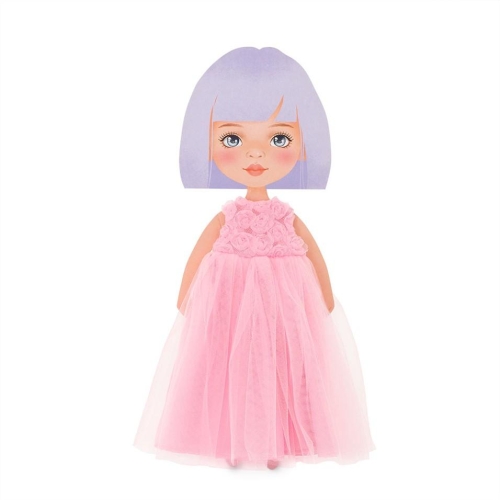 Oryginalne ubranko dla lalki Sweet Sisters 32 cm Orange Toys, różowa długa sukienka z różyczkami i tiulem, majteczki